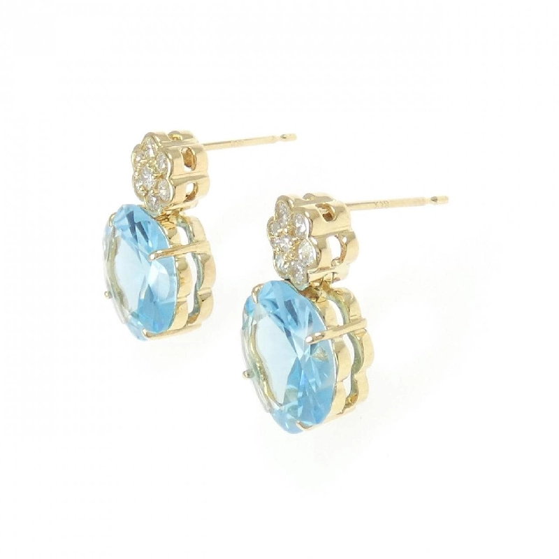 K18YG Blue Topaz Bông tai 8.89CT - Hàng hiệu Chính hãng 862880