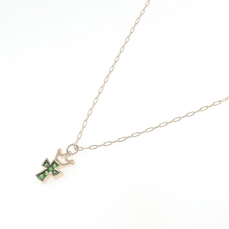 K18PG/K18BG Đan chéo × Vương miện Đá garnet Dây chuyền 0.24CT - Hàng hiệu Chính hãng 864564