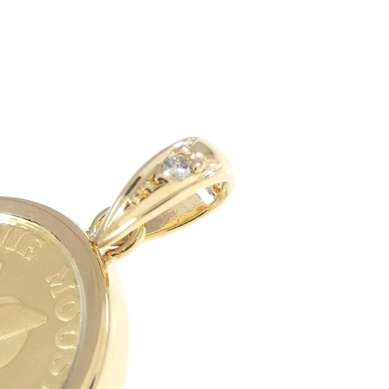 K18YG(khung) Mặt dây chuyền đồng xu kim cương 0.01CT - Hàng hiệu Chính hãng 865796