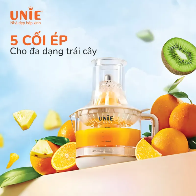 Máy vắt cam UNIE UJ550 dung tích 700ml, 5 cối ép đa dạng 779755