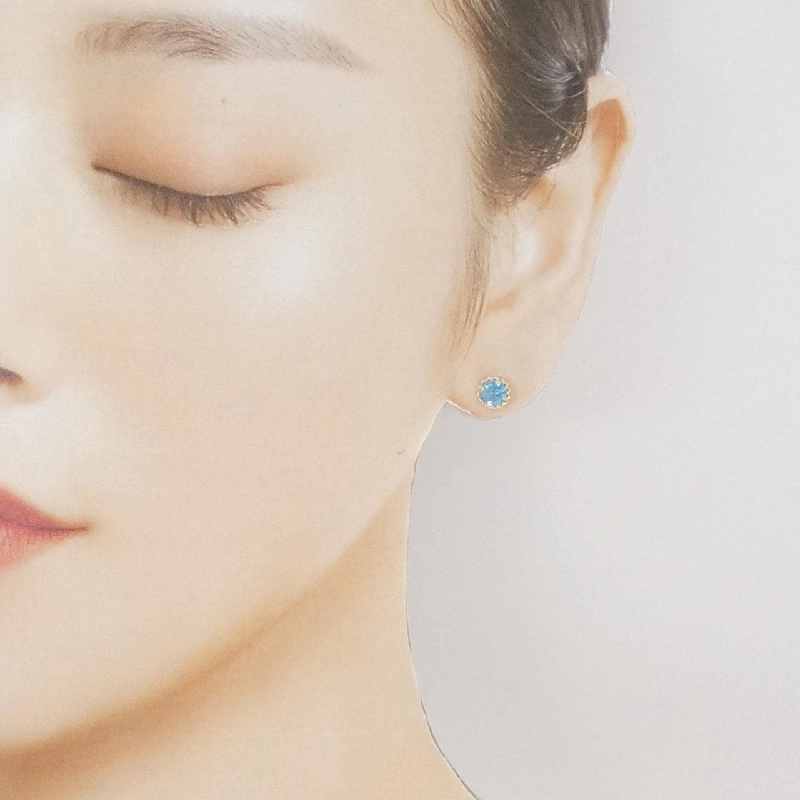 K10YG Blue Topaz Earrings - Hàng hiệu Authentic 874776
