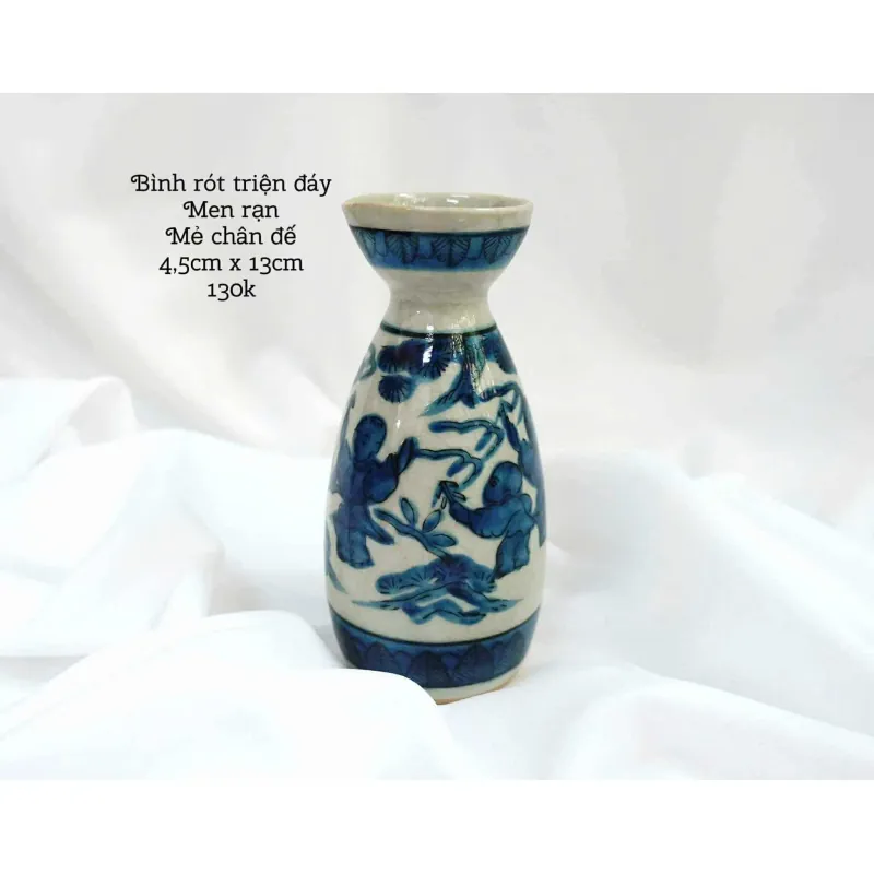 Bình rót triện đá men rạn chân đế 13cm x 4,5cm 603013