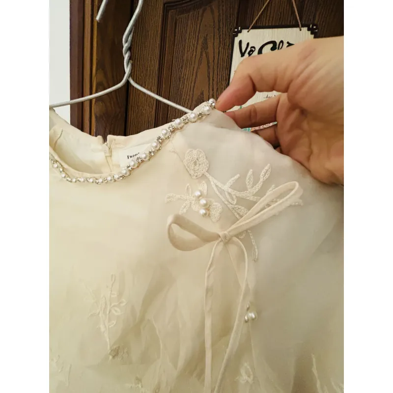 Áo dài tơ trắng tiểu thư 1013739