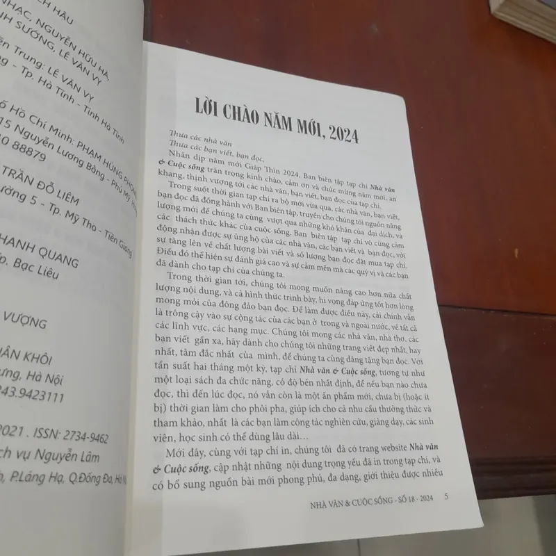 Tạp chí NHÀ VĂN & CUỘC SỐNG số 18 Xuân Giáp Thìn 590765