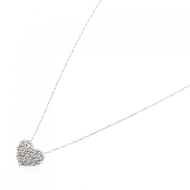 K18WG Pave Heart Diamond Necklace 0.5CT - Hàng hiệu Authentic 861701