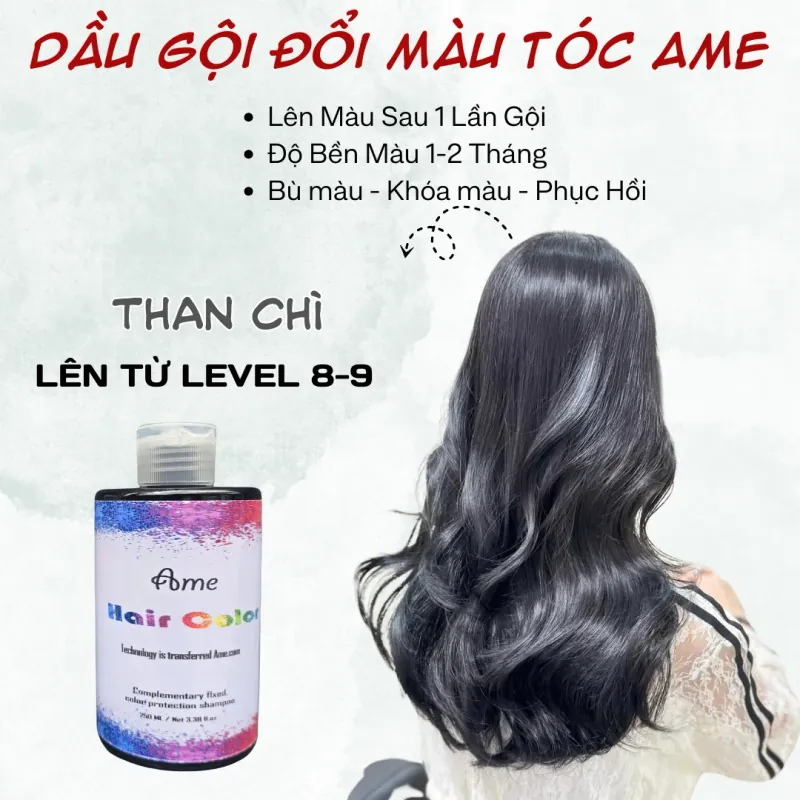 Dầu gội THAN CHÌ  đổi màu tóc tẩy, nhuộm và bù màu tóc Ame  762075