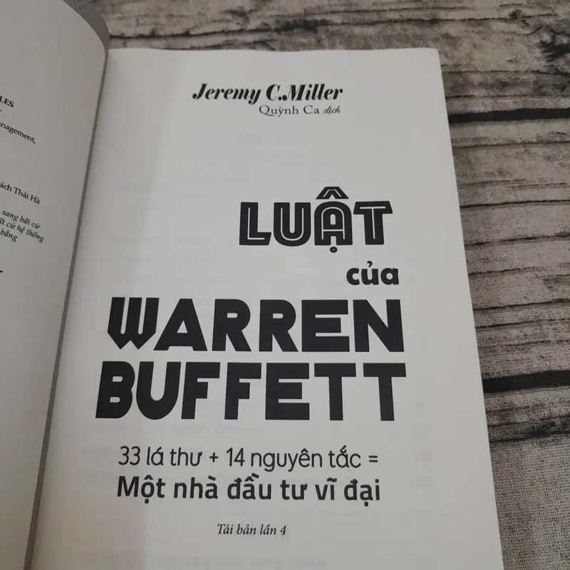 Luật của Warren Buffett. Jeremy C.Miller. Quỳnh Ca dịch. Tái bản lần 4 687925