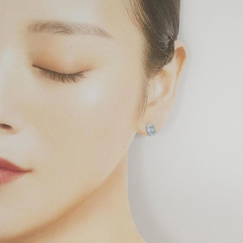 K18WG Blue Topaz Bông Tai 2.00CT - Hàng hiệu Chính hãng 868278