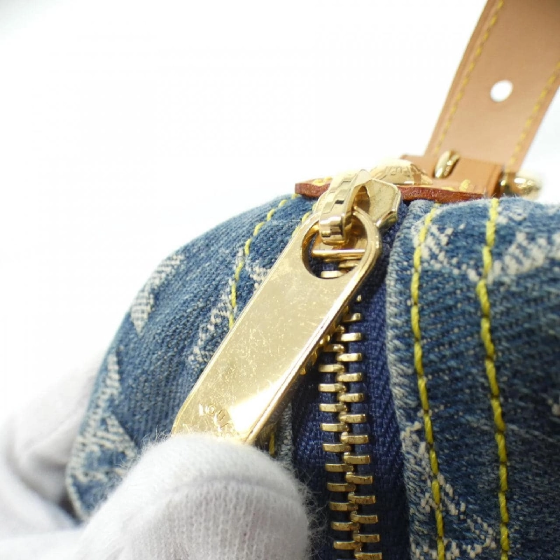 【Vintage】Túi xách vai Louis Vuitton Monogram Denim Baggy GM M95048+J54316 608478