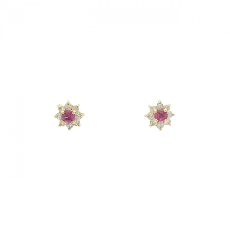 K18YG Bông tai Ruby - Hàng hiệu Chính hãng 866085