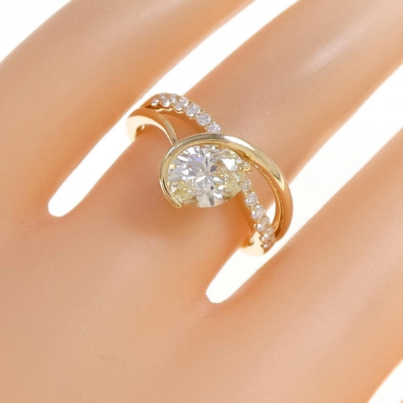 Nhẫn kim cương K18YG 1.014CT VLY SI2 cắt oval - Hàng hiệu chính hãng 879385