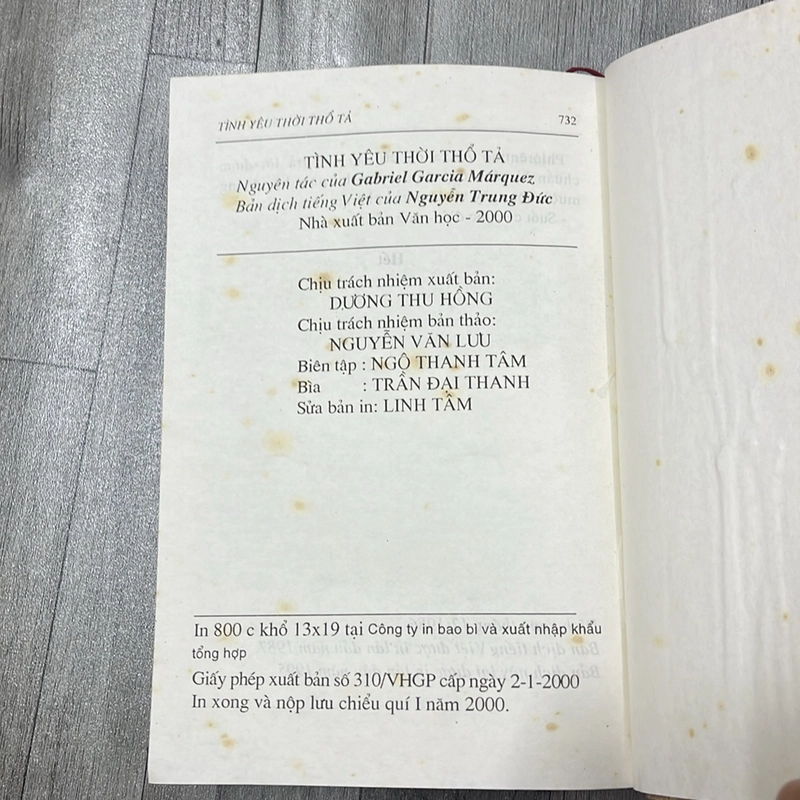 Tình yêu thời thổ tả- bìa cứng. 2b2 521824
