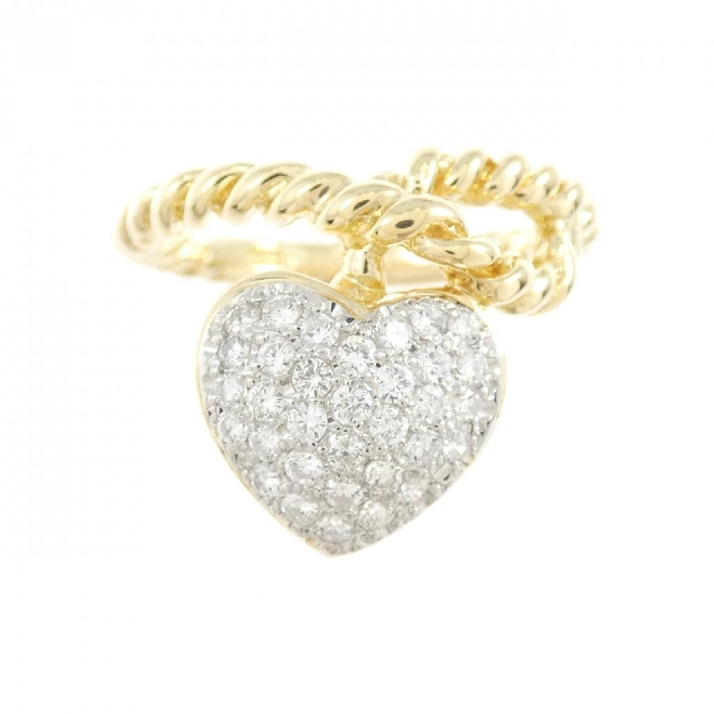 Nhẫn kim cương pavé hình trái tim K18YG/PT 0.35CT 667383