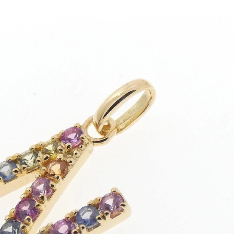 K18YG Chữ cái N Mặt dây chuyền Sapphire 0.26CT - Hàng hiệu Chính hãng 865566