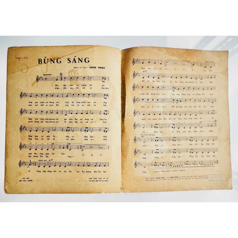 Tờ Nhạc Xưa 1960: BỪNG SÁNG - Song Ngọc (Điệu Guaracha - Bìa Kiều Nữ Bích Sơn) 728110