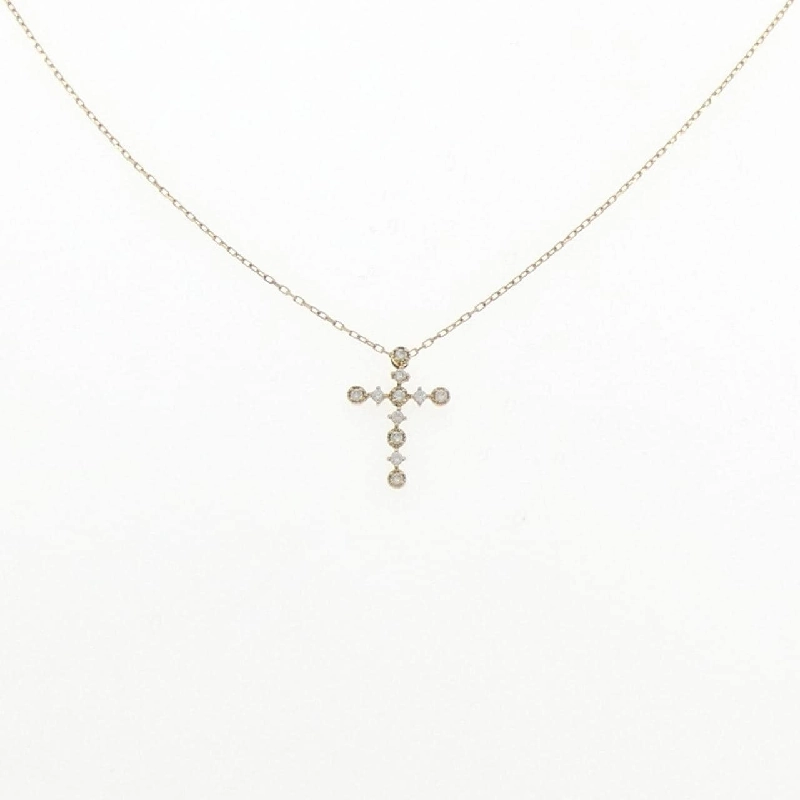 K18YG Dây chuyền kim cương chéo 0.1CT - Hàng hiệu Authentic 862470