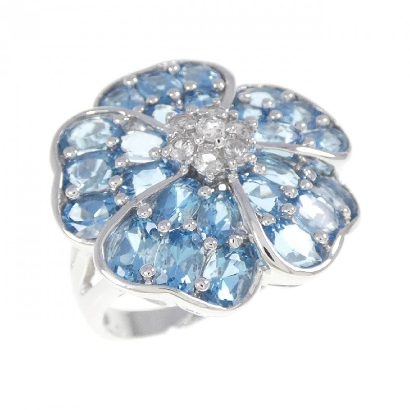 Nhẫn Blue Topaz Hoa K18WG - Hàng hiệu Chính hãng 853745