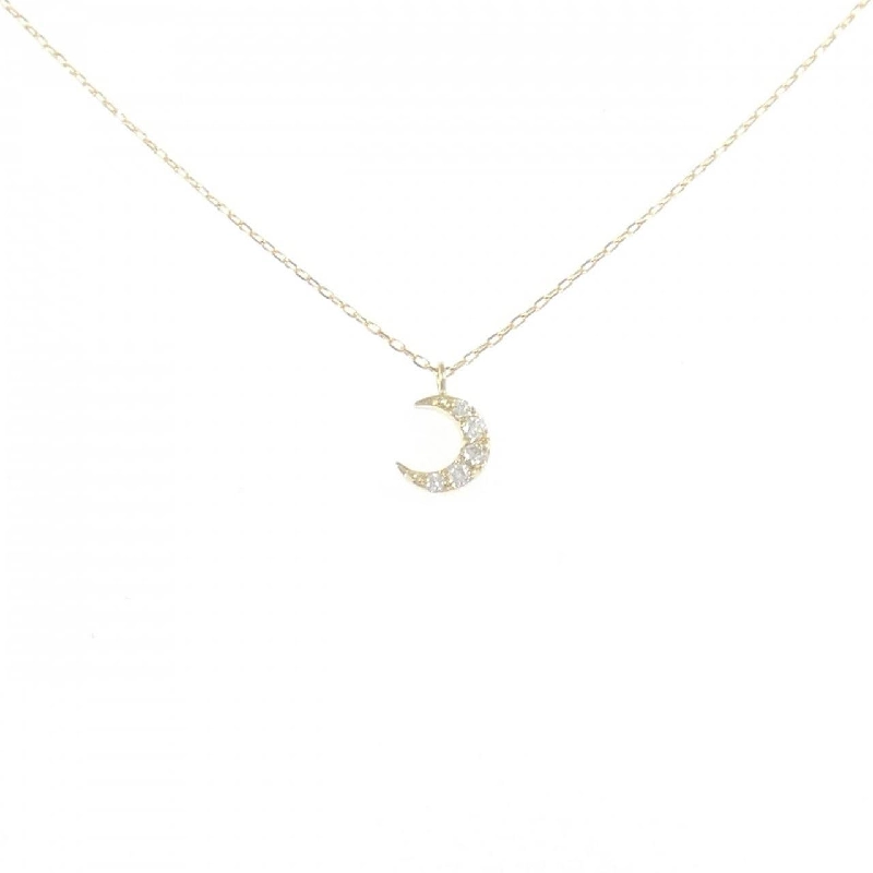 K18YG Mặt trăng Kim cương Dây chuyền 0.03CT - Hàng hiệu Chính hãng 856661
