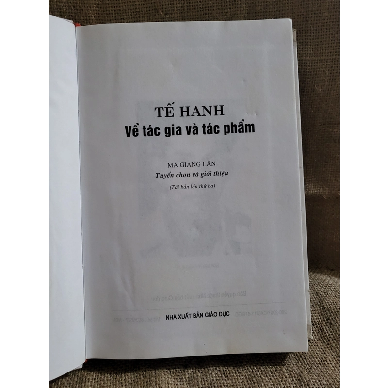 Tế Hanh : về tác giả và tác phẩm | sách khổ lớn xuất bản 2007, bìa cứng 305063