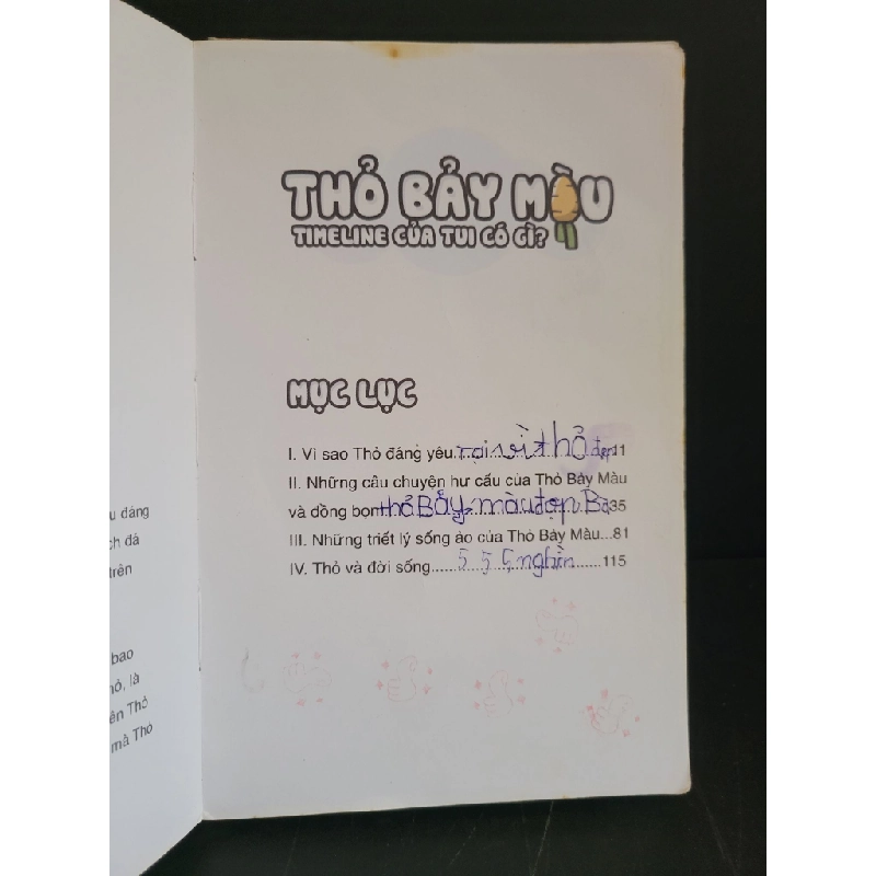 Thỏ bảy màu Timeline của tui có gì mới (truyện tranh màu) mới 70% bẩn bìa, ố, bị tô màu, có chữ viết, dính trang 2015 Huỳnh Thái Ngọc HCM3004 TRUYỆN TRANH 445078