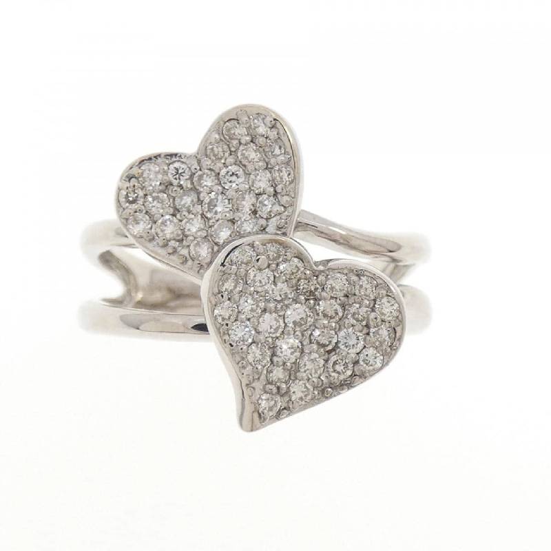 Nhẫn kim cương pavé hình trái tim K18WG 0.50CT - Hàng hiệu chính hãng 848344