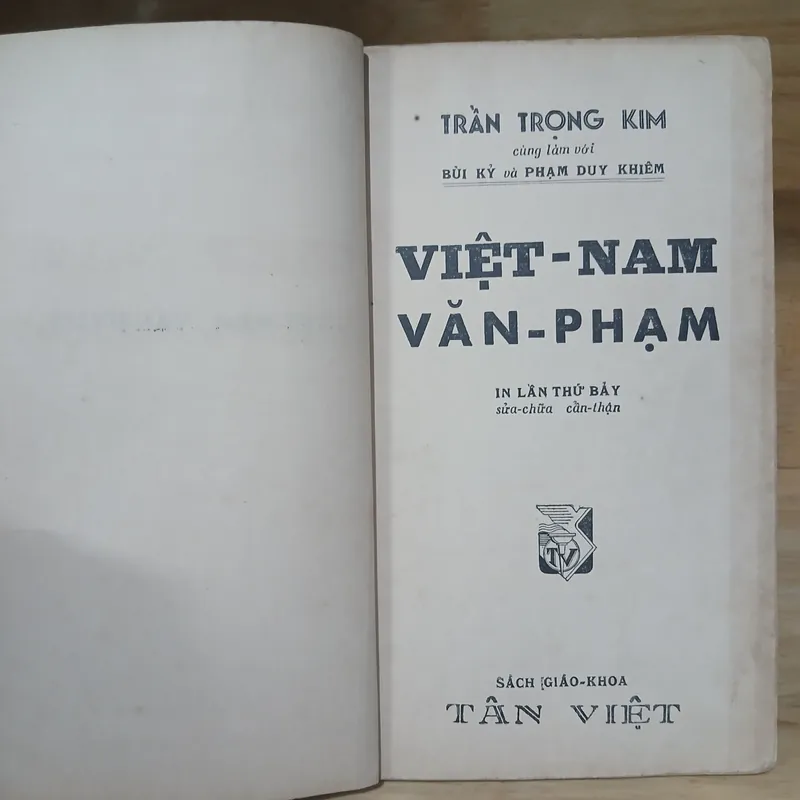 Việt Nam Văn Phạm (Tân Việt xb, In Lần Thứ Bảy) - Trần Trọng Kim, Bùi Kỷ, Phạm Duy Khiêm 738972