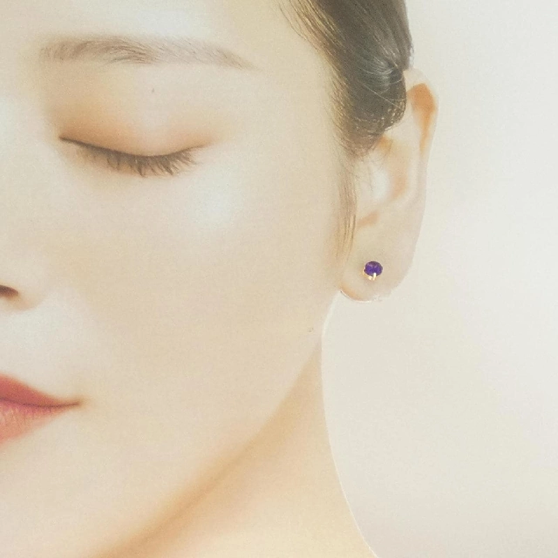 K18YG Amethyst Bông tai - Hàng hiệu Chính hãng 867469