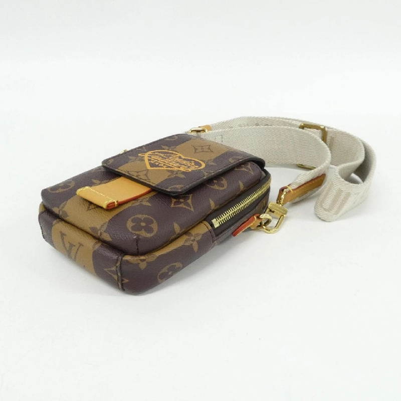 Túi đeo chéo Louis Vuitton Monogram Stripe (LV Squared) Double Phone Pouch M81005 - Hàng hiệu Chính hãng 802339