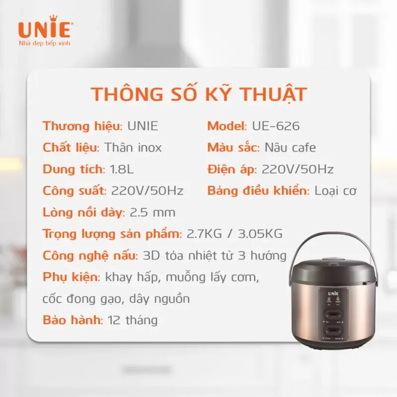 💡 UE-626 – Thiết kế hiện đại, dễ dùng, bền lâu theo thời gian! 726730