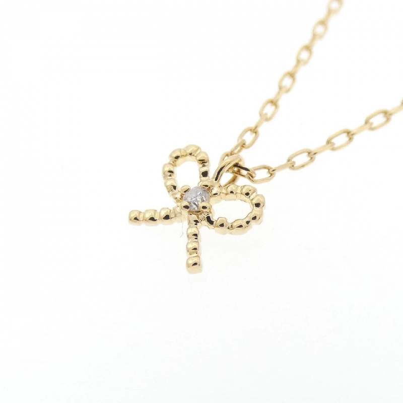 K18YG Ruy băng Dây chuyền kim cương 0.01CT - Hàng hiệu Chính hãng 861738