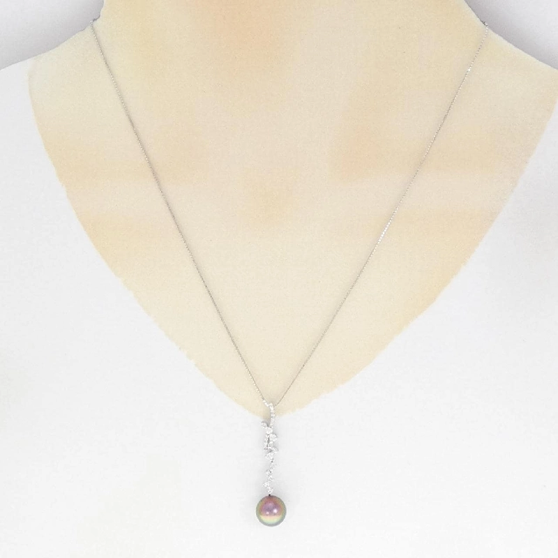 K18WG Ngọc trai đen dây chuyền 9.4mm - Hàng hiệu Chính hãng 858035