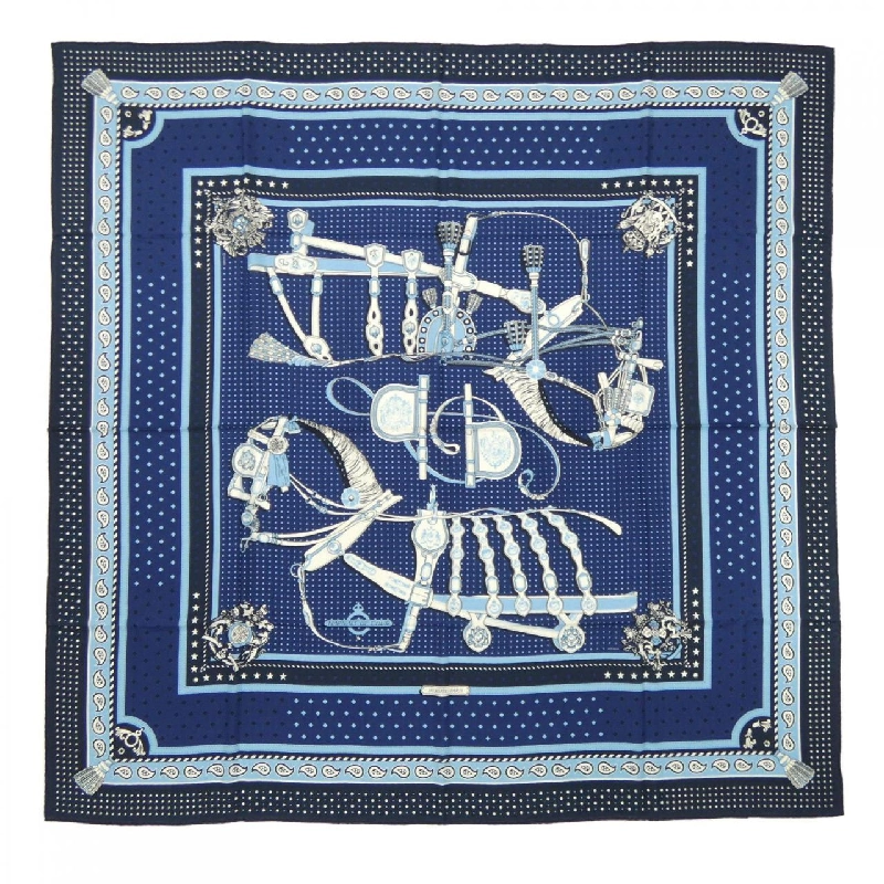 HERMES HARNAIS DE COUR BANDANA H243935S Khăn choàng - Hàng hiệu Authentic 835151