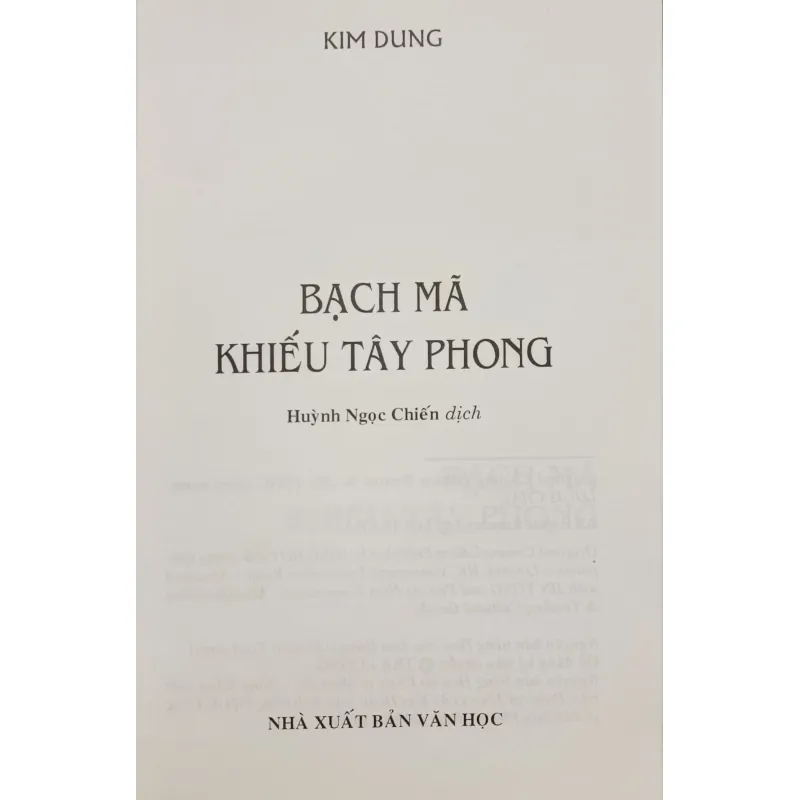 Bạch Mã Khiếu Tây Phong (Kim Dung) 932845