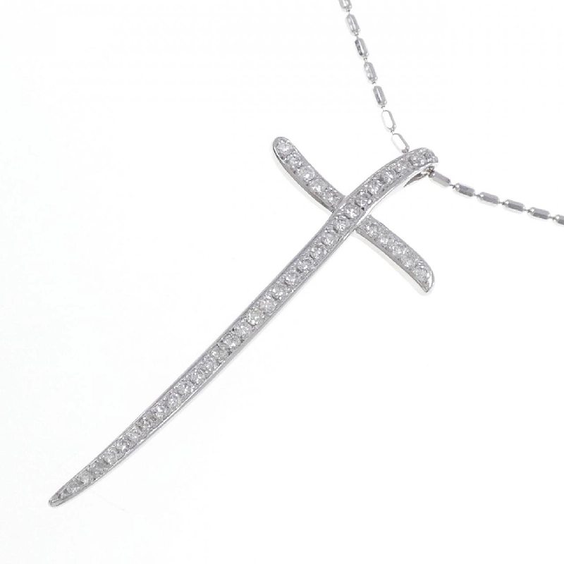 K18WG Dây chuyền kim cương chéo 1.00CT - Hàng hiệu chính hãng 859273