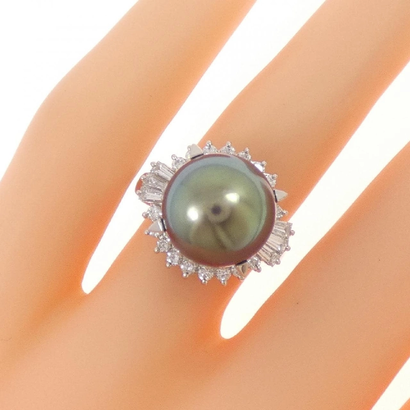 Tasaki Nhẫn Ngọc Trai Đen 11.2mm - Hàng hiệu Chính hãng 834794