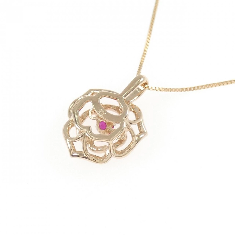K18PG Hoa Hồng Ruby Dây Chuyền - Hàng hiệu Chính hãng 864199