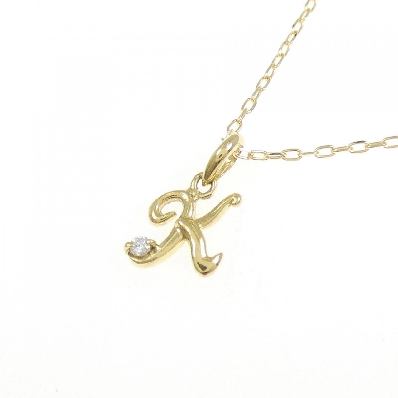 K18YG Chữ cái K Dây chuyền kim cương 0.01CT - Hàng hiệu Chính hãng 863952