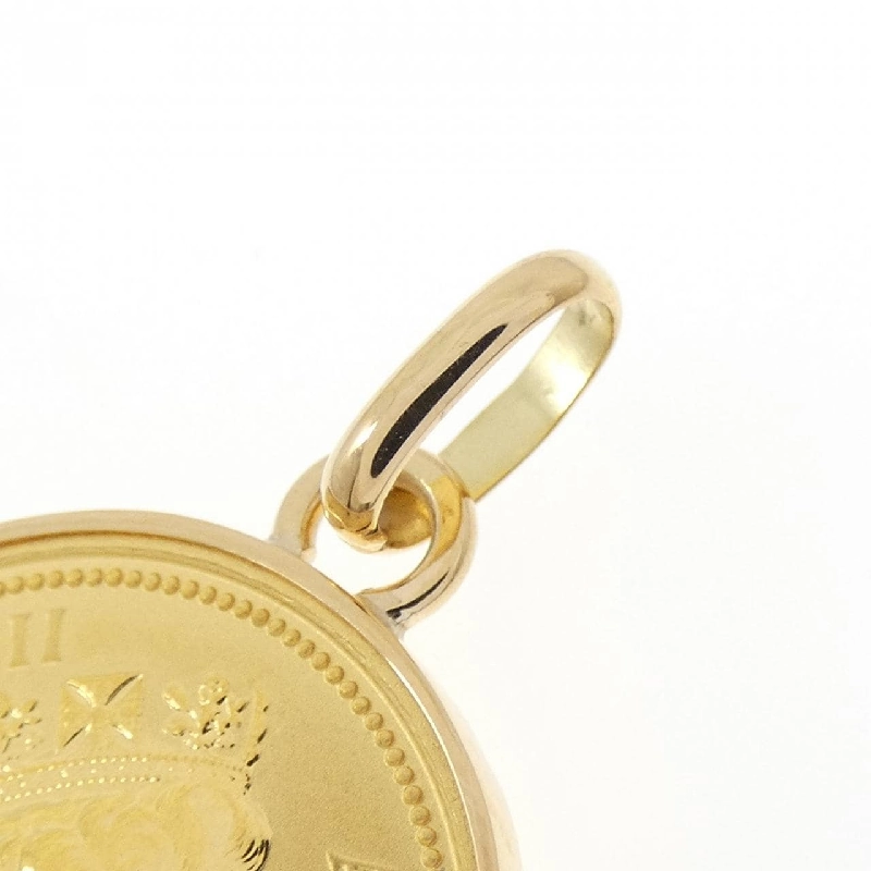 K18YG(枠) Đồng xu mặt dây chuyền - Hàng hiệu Authentic 866343