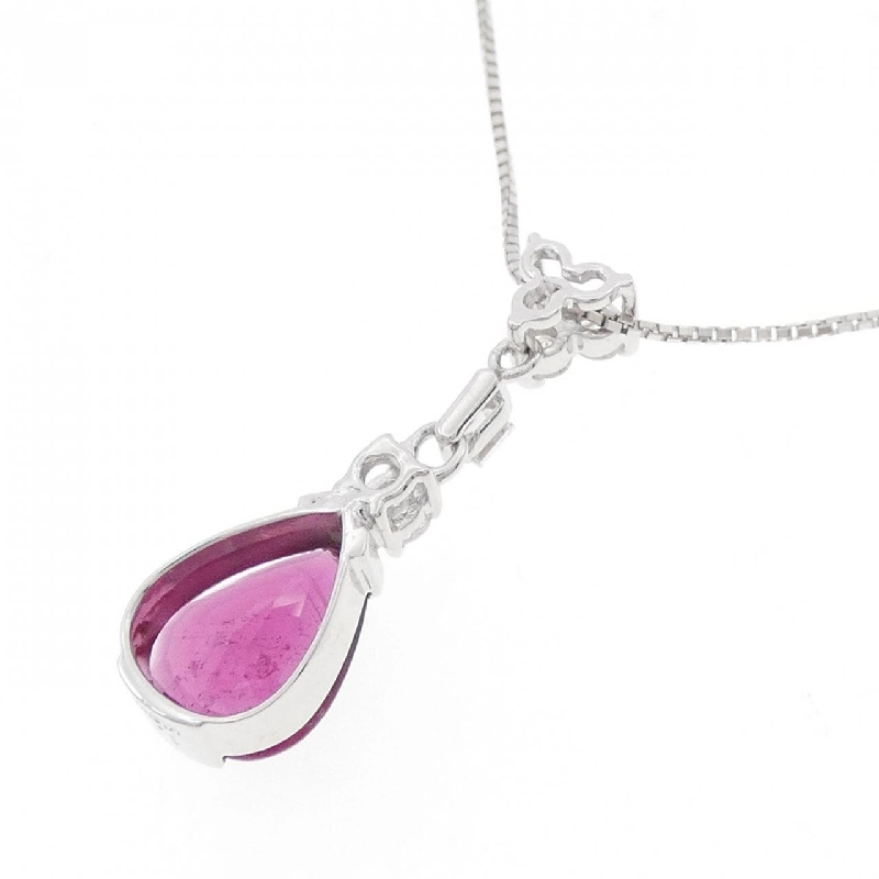 K18WG Đá Tourmaline Rubelite Dây Chuyền 1.70CT - Hàng hiệu Chính hãng 859749