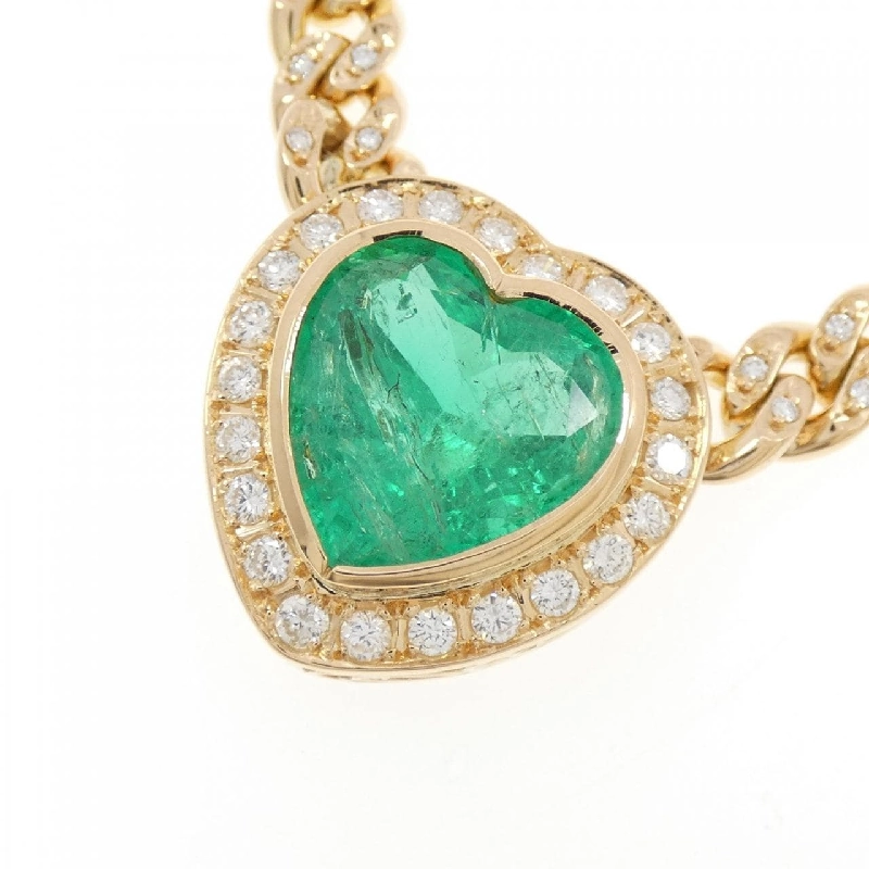 K18YG Dây chuyền hình trái tim ngọc lục bảo 8.17CT - Hàng hiệu Chính hãng 859474