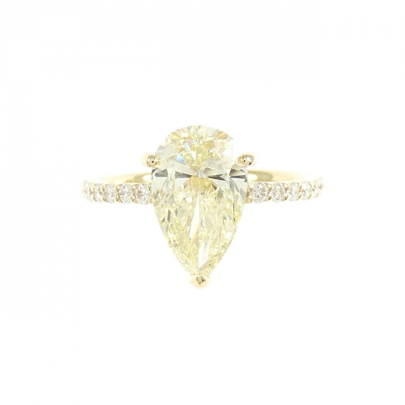 Nhẫn kim cương K18YG 2.030CT LY VS2 hình giọt nước - Hàng hiệu Authentic 874955