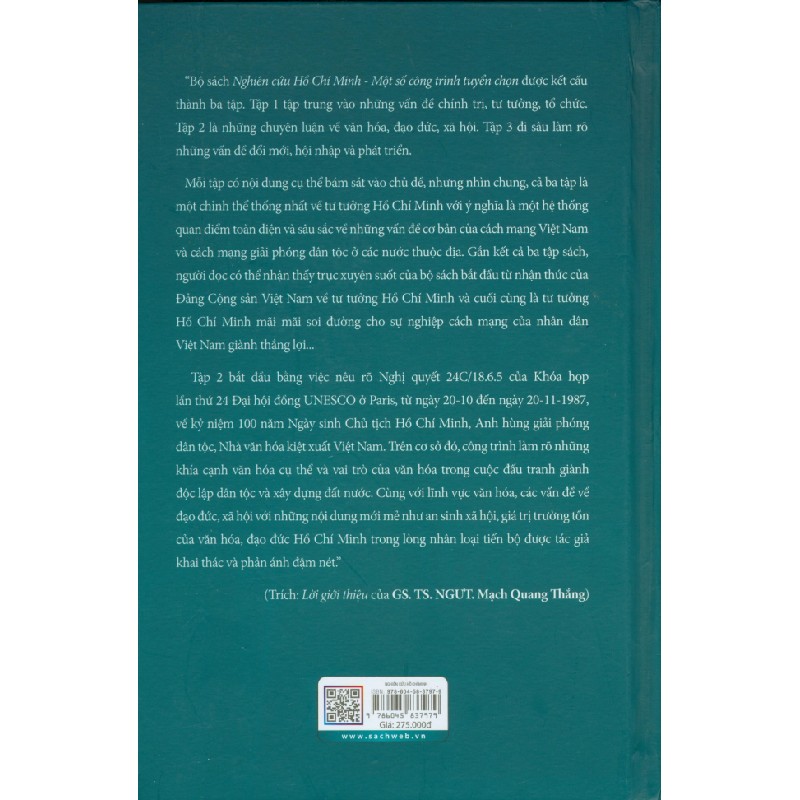 Nghiên Cứu Hồ Chí Minh - Một Số Công Trình Tuyển Chọn - Tập 2: Văn Hóa - Đạo Đức - Xã Hội (Bìa Cứng) - PGS. TS. Bùi Đình Phong 175487