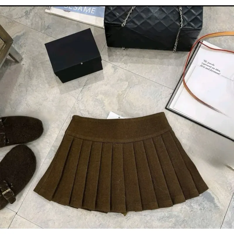 Váy nữ xếp ly màu nâu size M phong cách trẻ trung 790992