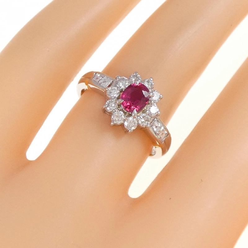 Nhẫn ruby PT900/K18YG 0.51CT 672406
