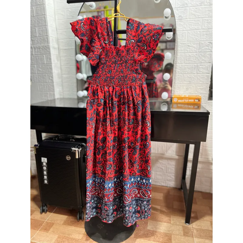 Váy maxi size S (dưới 50kg), màu đỏ, đã qua sử dụng, mới 95% 560592