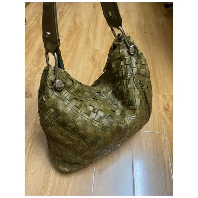 Túi nữ sz 31*26*10 da thật đan 2hand 928845