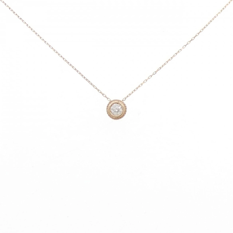 K18PG Solitaire Dây chuyền kim cương 0.10CT - Hàng hiệu Chính hãng 860825