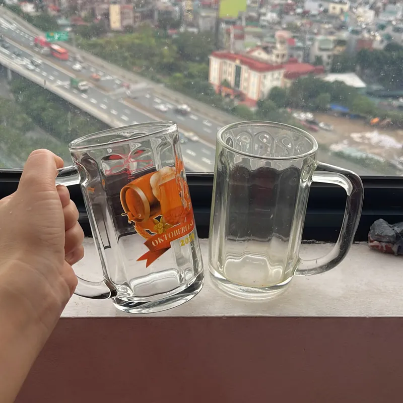 2 cốc Thuỷ Tinh uống Bia có quai 688008