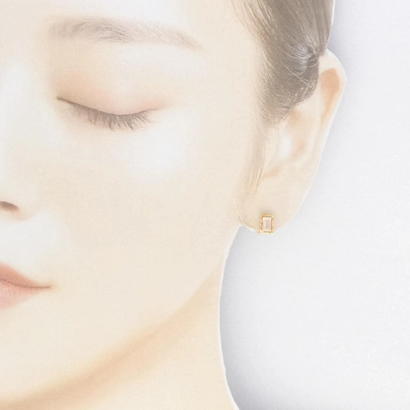 K18YG Bông tai đá hồng - Hàng hiệu Authentic 872333