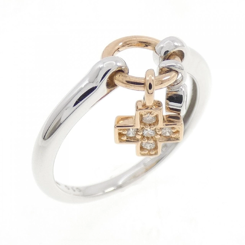 Nhẫn kim cương chéo K18WG/K18PG 0.10CT - Hàng hiệu Authentic 854874